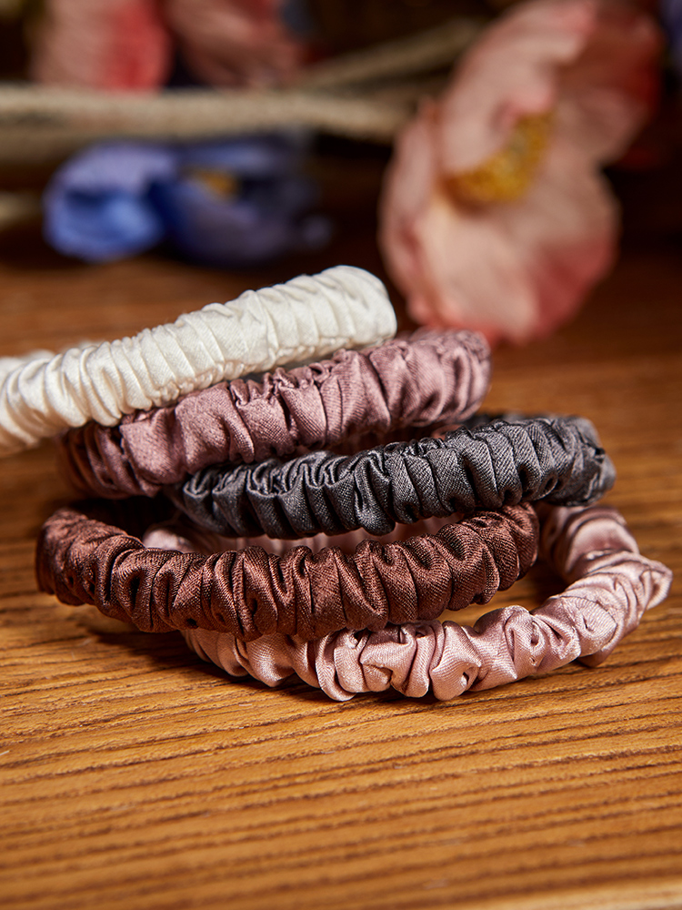 布小匠真丝素绉缎发圈