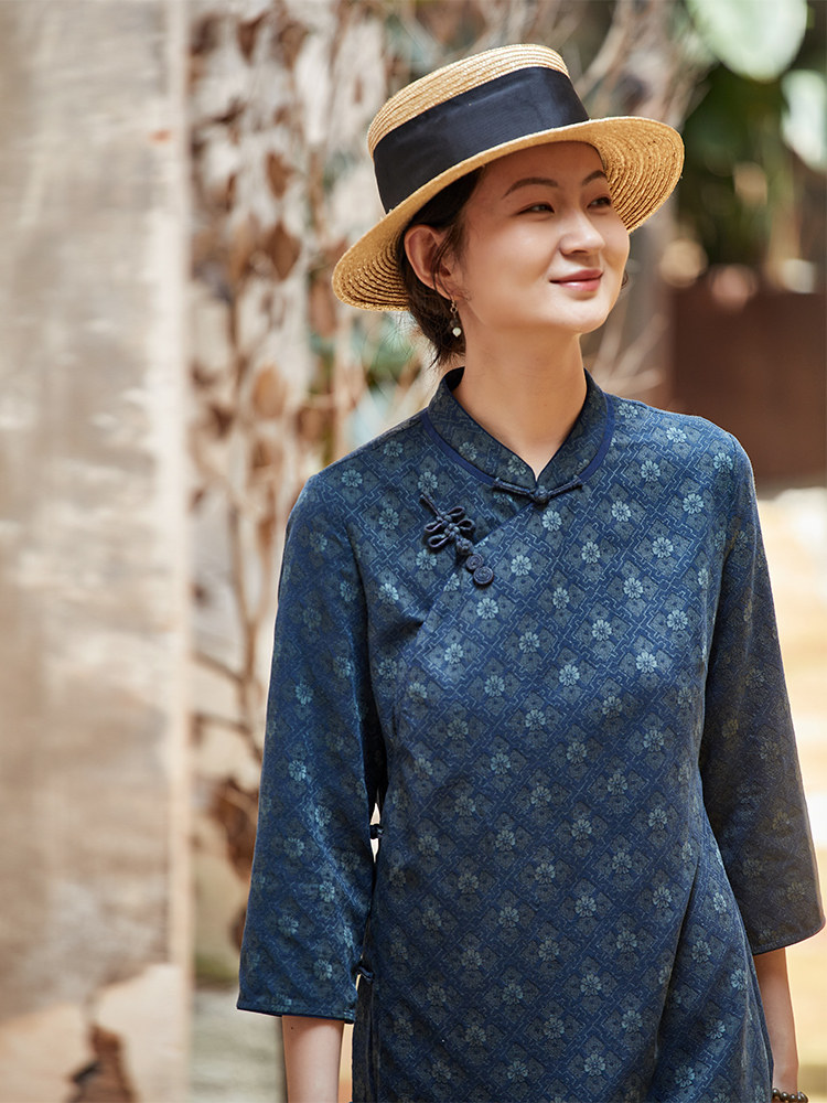 布小匠原创设计桑蚕丝绢纺提花香云纱旗袍新中式国风古典连衣裙女,女装/女士精品,连衣裙,淘宝优惠券,粉丝福利购,淘宝优惠卷