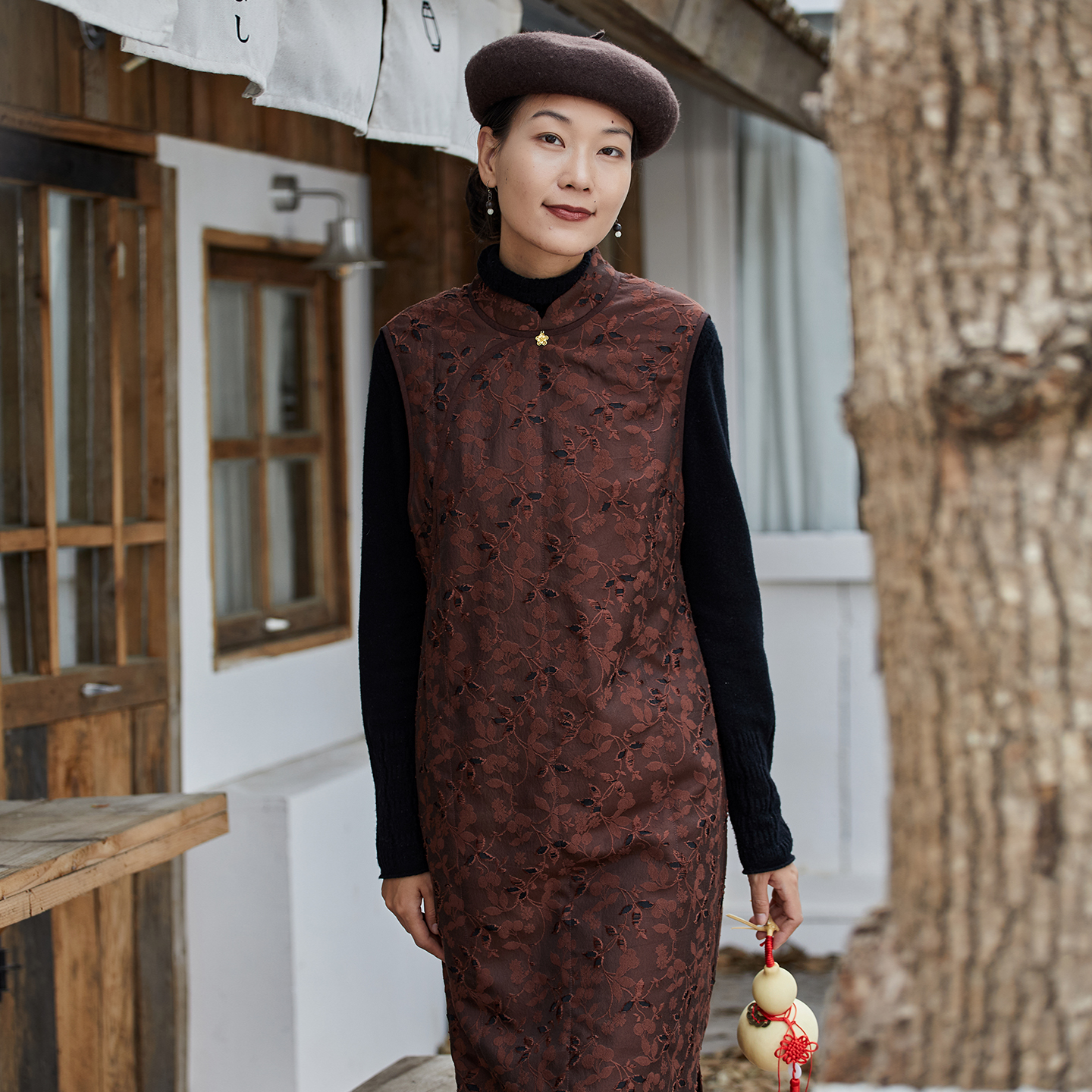 布小匠原创设计高级提花连衣裙