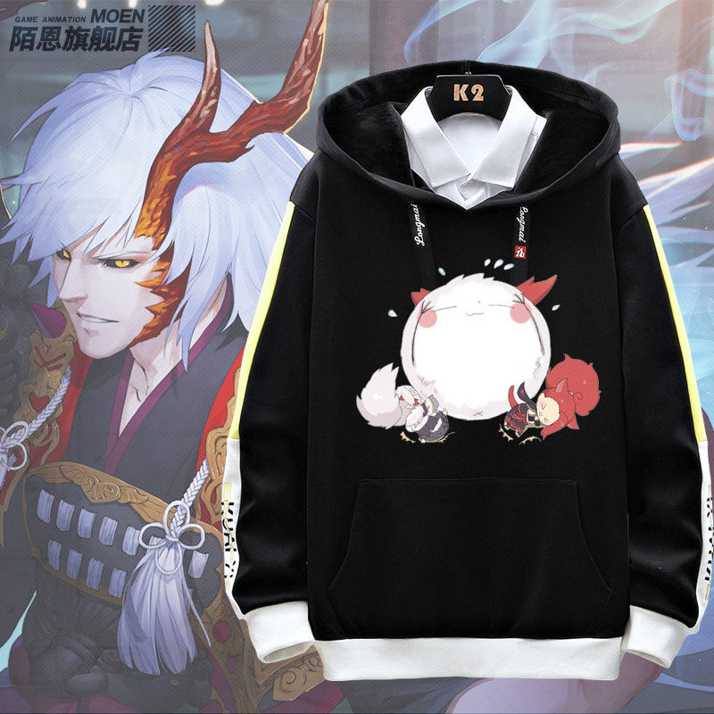 阴阳师百鬼夜行妖刀姬茨木童子周边男女同款加绒连帽卫衣可定制mn