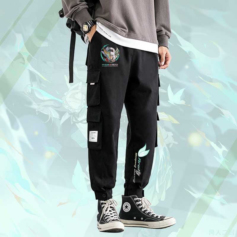 崩周边坏星穹流萤裤子男女青少年铁道百搭萨姆宽松工装束脚裤jl