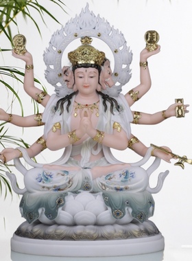 斗母元君神像家用供奉斗姆圆明君道姥先天尊树脂仿汉白玉佛母佛像