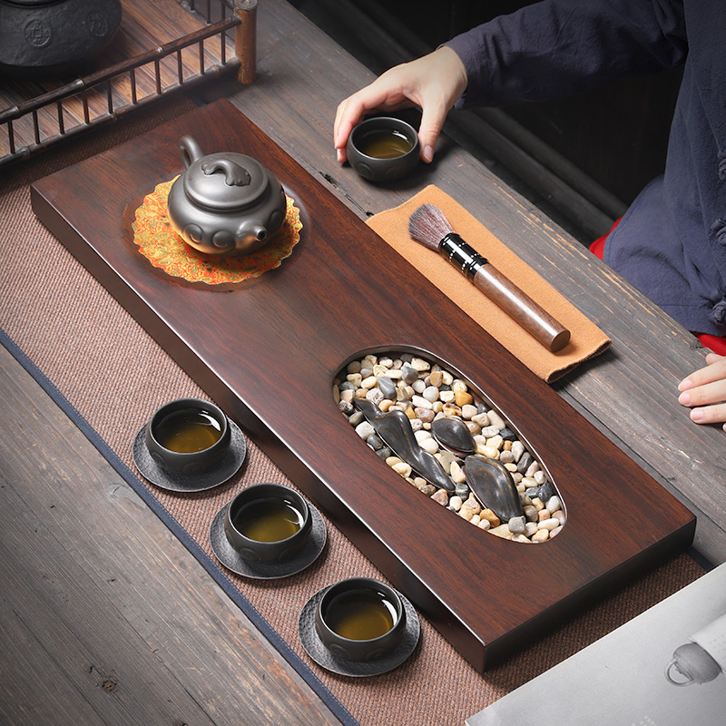 悟禅-山境唯美黑檀木茶盘 茶空间茶艺托盘茶台茶海