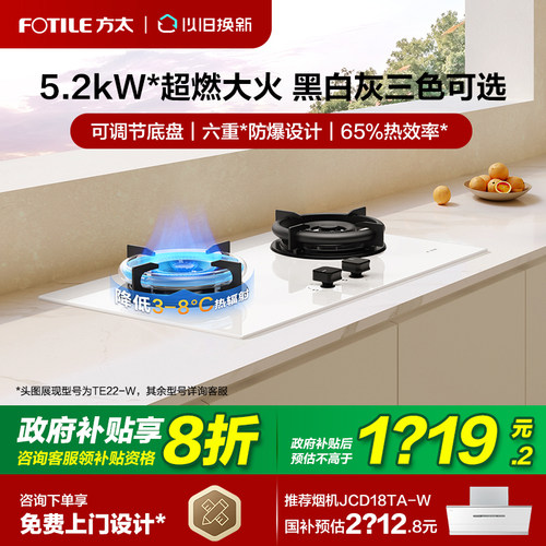 方太TE22燃气灶煤气灶可联动天然气家用双灶台官方旗舰店