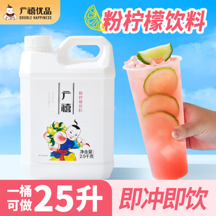 果蜜果汁商用飲料濃漿奶茶店鮮檸檬水 廣禧優品濃縮粉檸檬汁2.5kg