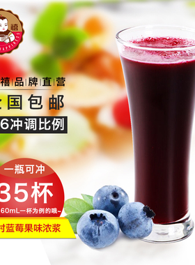 广村  浓缩蓝莓汁 蓝莓果味饮料浓浆1900ml 冲饮果汁奶茶原料