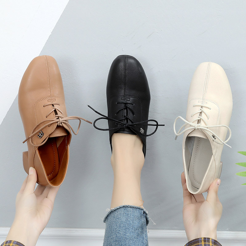 英伦风秋季新款粗跟41-43小皮鞋