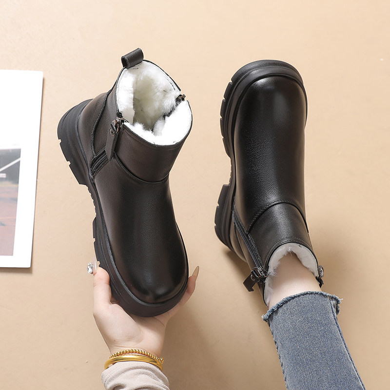 真皮雪地靴女2025新款加绒加厚保暖羊毛靴子大码防水女士东北棉鞋,女鞋,时尚雪地靴,淘宝优惠券,粉丝福利购,淘宝优惠卷