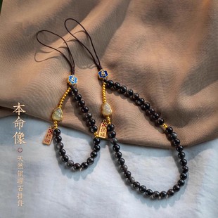 沉香木葫芦手机链十二生肖挂件手腕防丢钥匙扣指环挂绳本命年蛇年