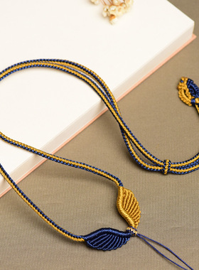 黄金翡翠吊坠挂绳可调节手工编绳