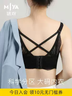 Mystery Hepburn series beautiful back underwear women's summer thin section big chest, small breasts, anti-sagging, no steel ring bra