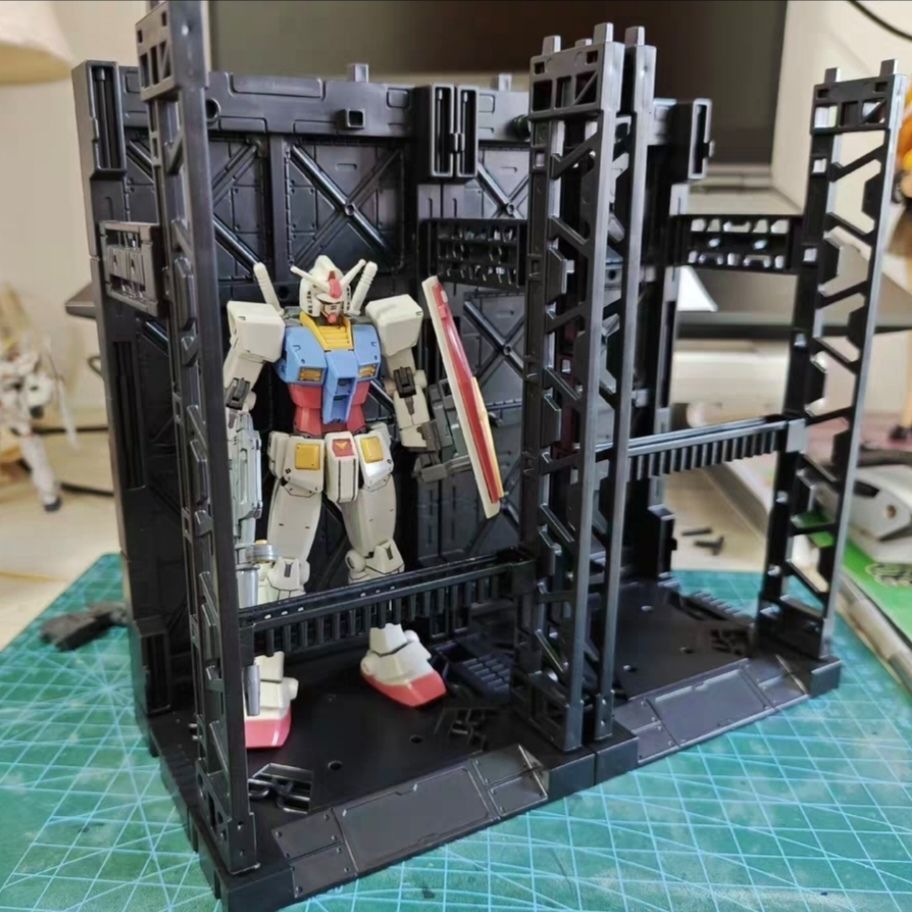 高达SD格纳库基地场景144MG HG EG手办模型动漫人物收纳区展示架