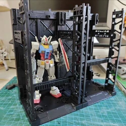 高达SD格纳库基地场景144MG HG EG手办模型动漫人物收纳区展示架