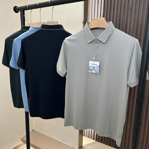 含桑蚕丝夏季凉感男短袖Polo衫