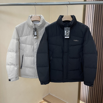 立体字母90白鸭绒立领羽绒服男装