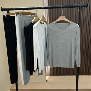 秋衣秋裤 V领亲肤无痕内衣套装 春秋穿男士 柔软高弹垂顺 柜159