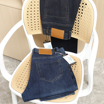 凉感莱赛尔薄款商务直筒牛仔裤男