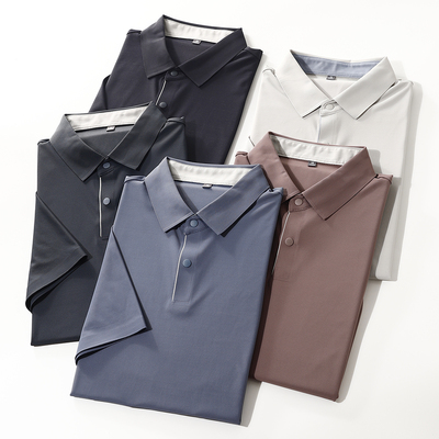 无痕压胶商务行政弹力冰丝polo衫