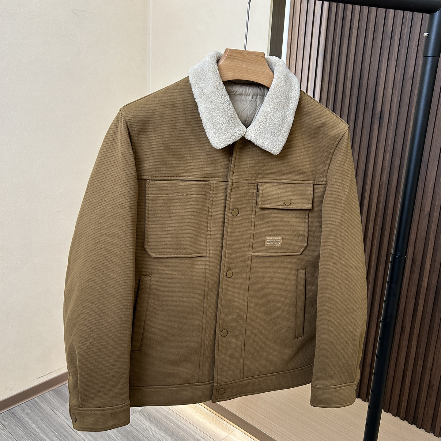 【H家】毛毛翻领!华夫格肌理+90鸭绒!秋冬剪标工装羽绒服男外套