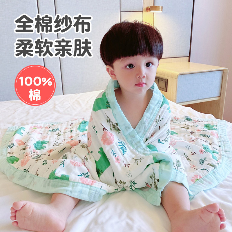 婴儿宝宝纯棉纱布浴巾抱被盖毯图片