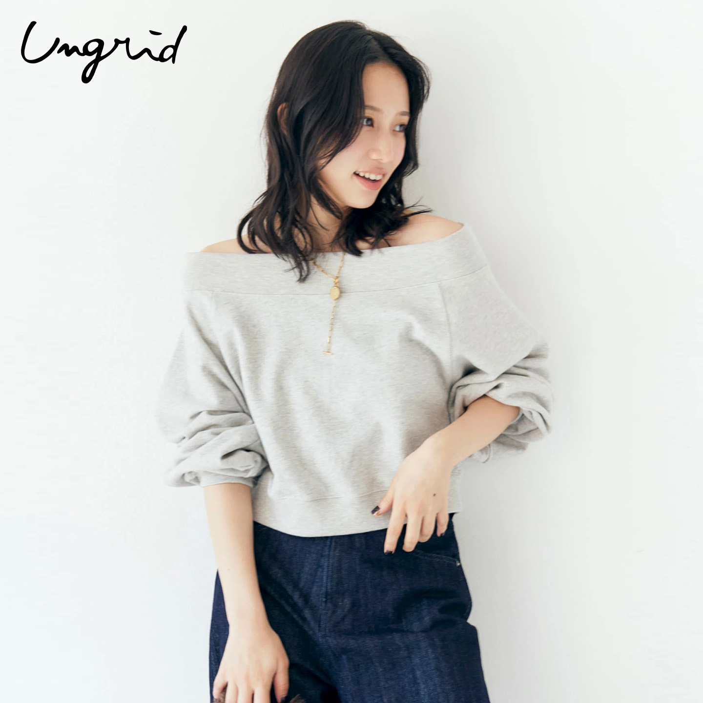 Ungrid25秋季新品一字领休闲卫衣