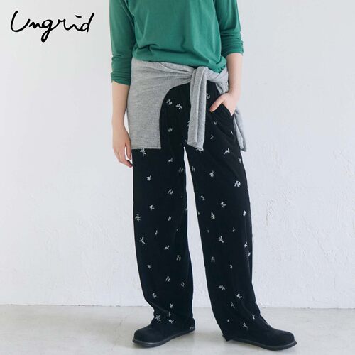 Ungrid丝绒随性宽松长裤