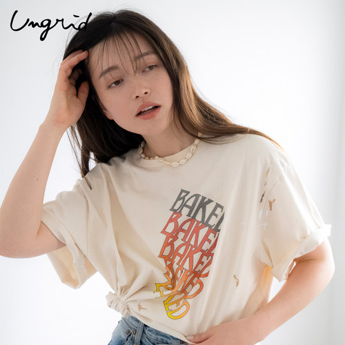 ungridBAKED泼墨印花T恤