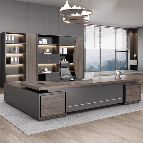 大班台经理主管桌子老板桌办公桌椅组合简约现代领导办公室总裁桌