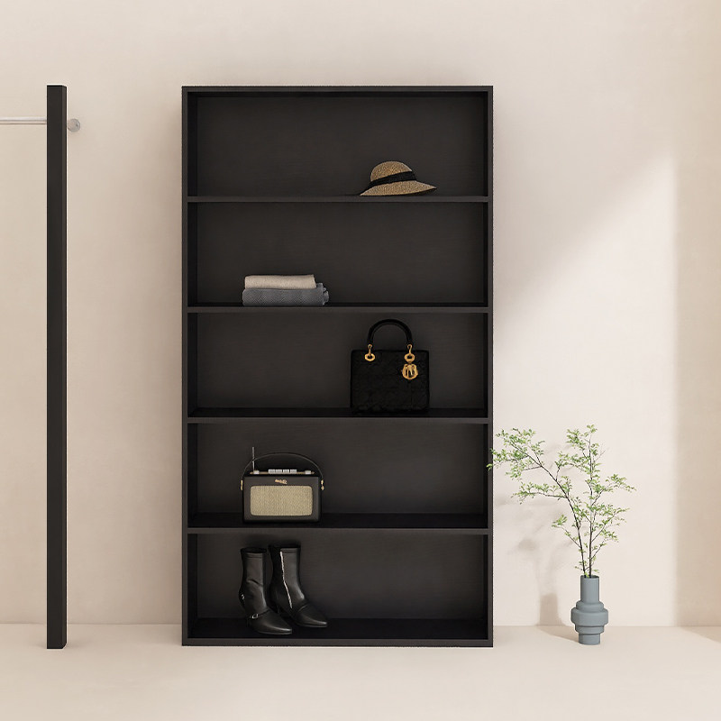 服装店展示柜落地服饰鞋包展示柜子简约黑色收纳柜女装店靠墙展柜