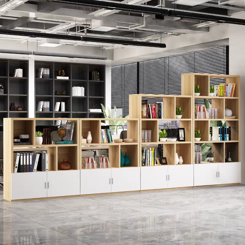 木质办公室文件柜组合靠墙资料档案柜简约矮柜储物柜隔断装饰落地