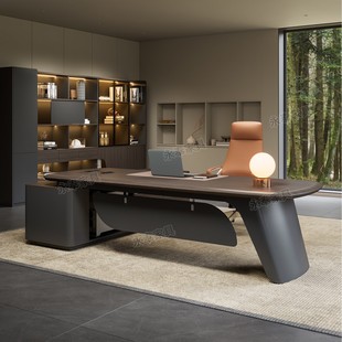 轻奢老板桌办公桌简约现代董事长总裁桌大班台经理办公室桌椅组合