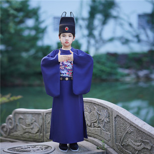 明制汉服男童春秋男孩官袍古装小县令演出服装中国风官服大臣服装