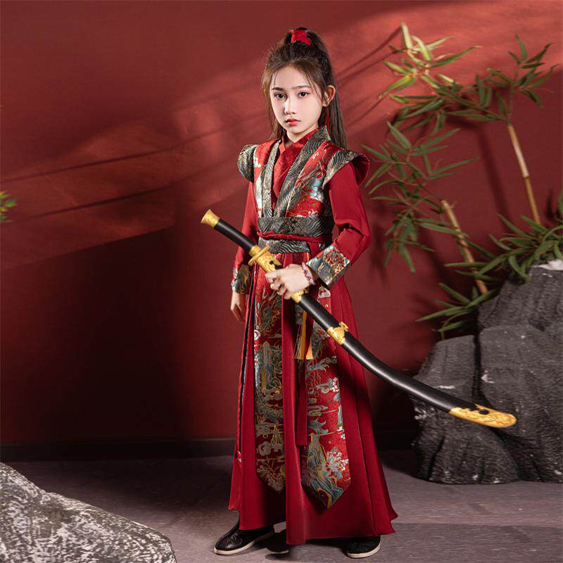 汐沚春夏新款国风女童武侠风汉服