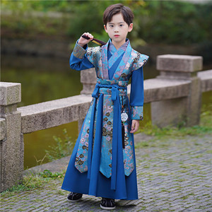 儿童汉服国风2023新款秋冬男孩古风服装男童侠客风武侠唐装侠客服