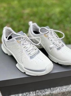 丹麦撤柜男鞋新款男士休闲户外健步头层牛皮运动纯色跑步鞋091504