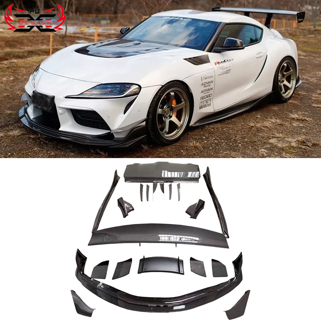适用Toyota Supra A90 A91Mk5干碳纤维VAR风格扰流板唇翼车身套件