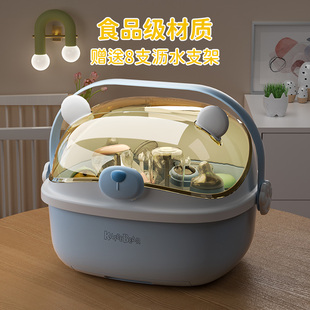 奶瓶收纳箱沥水架晾干架便捷防尘宝宝婴儿专用辅食工具餐具收纳盒