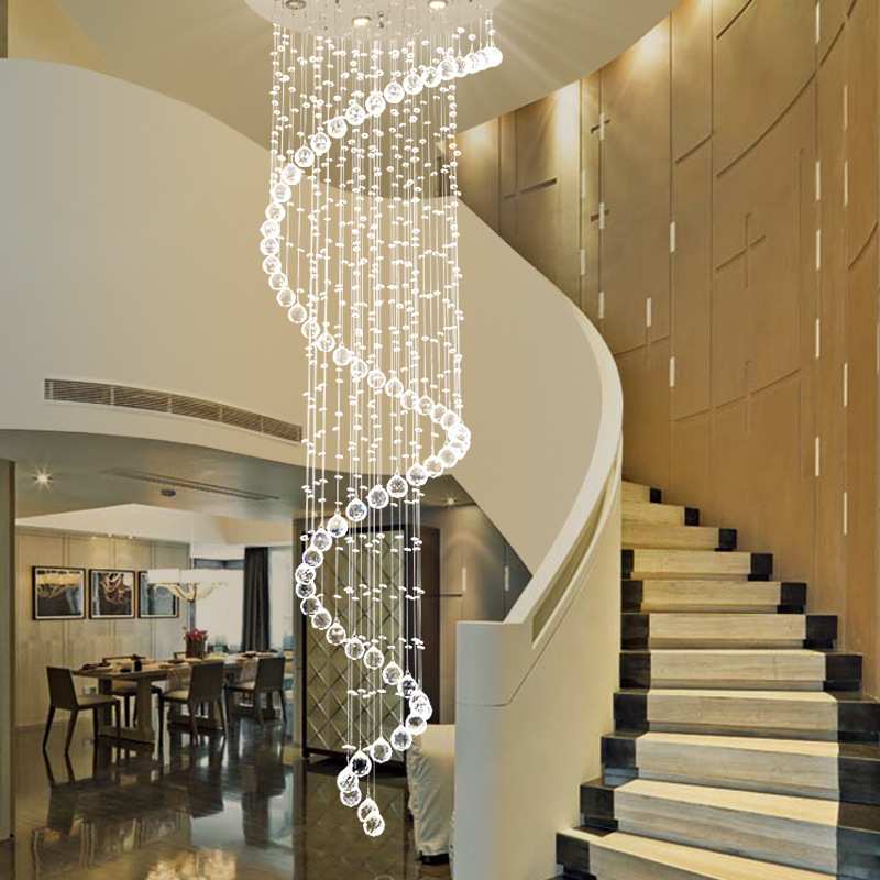 欧式楼梯吊灯 水晶吊灯 楼梯灯长吊灯 loft别墅灯 复试楼客厅吊灯