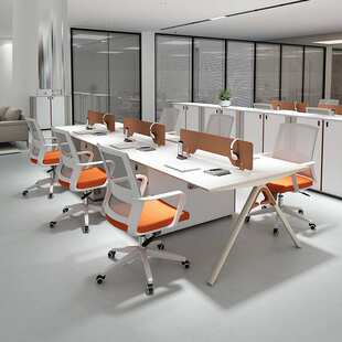 佛山六人办公桌双人对坐面对面职员工位办公室四人位桌椅组合家具