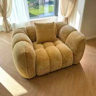 法式复古南瓜沙发单人客厅小户型休闲布艺沙发简约设计师懒人沙发