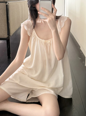 夏季凉感莱赛尔女睡衣套装胸垫