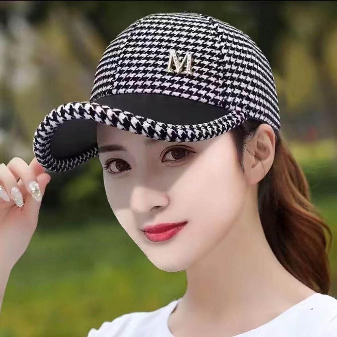 帽子女新款秋冬季加厚出游时尚棒球帽防护帽韩版百搭显脸小鸭舌帽