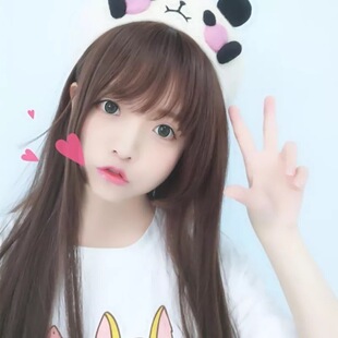 齐刘海姬发伪娘全头假发 日系cos软妹公主切修脸长直发男女装大佬