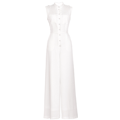 美妃雅白色高级感连体裤秋女阔腿裤长裤2025春秋新款气质连体衣服