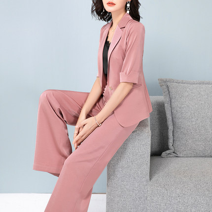 美妃雅高端西装套装女薄款2025年新款时尚OL气质休闲职业装两件套