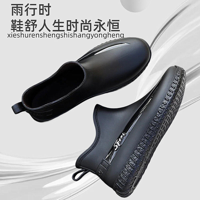 英式雨鞋男式运动版防水时尚雨靴保暖鞋厨房防滑钓鱼胶鞋短筒水鞋
