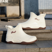 雨鞋 时尚 水鞋 女式 防水保暖厨房防滑胶鞋 加绒厚底轻便短筒雨靴买菜