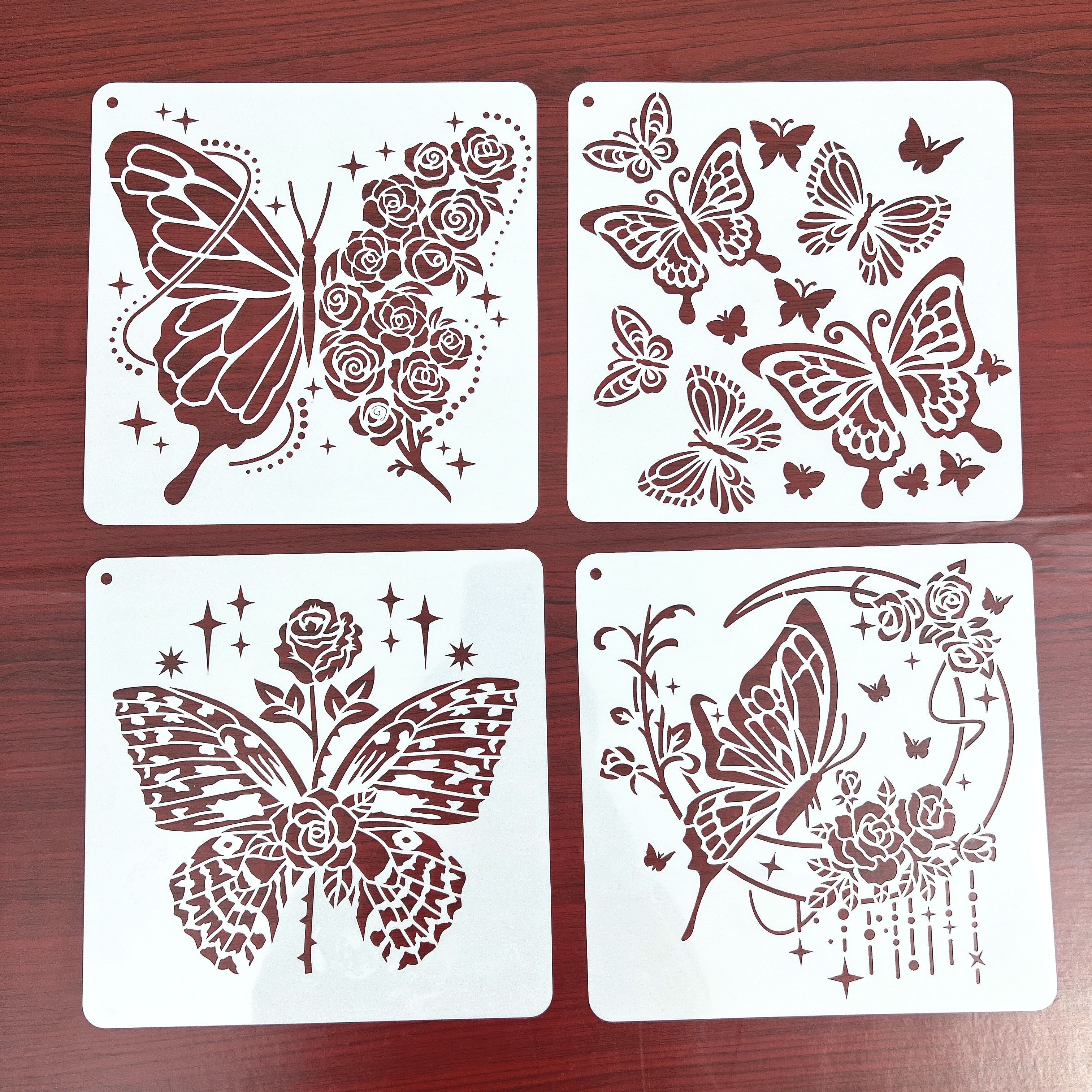 玫瑰花镂空模板绘画拓印工具