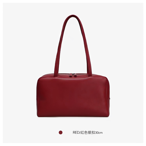 Row Astra意大利小羊皮极简保龄球手提单肩真皮包包 jennie同款
