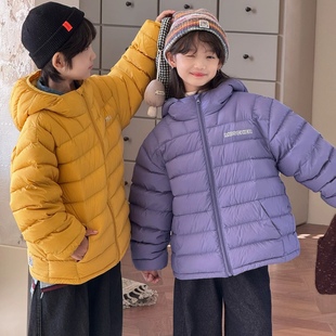 韩国童装羽绒服2025冬季新款男女童90白鸭绒轻薄款排骨中大童外套